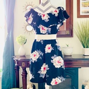 Wishful Black Floral Dress